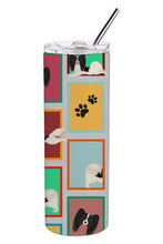 Load image into Gallery viewer, Lots of Black and Whtie Papillon Stainless Steel 20 oz Skinny Tumbler