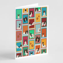 Load image into Gallery viewer, Lots of Tricolor Papillon Greeting Cards -  Blank Note Cards – 8-Pack of Artist-Designed Cards with Envelopes