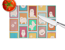 Load image into Gallery viewer, Lots of White Pomeranian Glass Cutting Boards – Durable, Decorative Kitchen Art Large