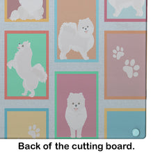 Load image into Gallery viewer, Lots of White Pomeranian Glass Cutting Boards – Durable, Decorative Kitchen Art Large