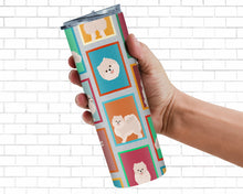 Load image into Gallery viewer, Lots of White Pomeranian Stainless Steel 20 oz Skinny Tumbler