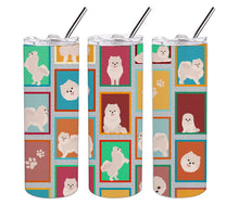 Load image into Gallery viewer, Lots of White Pomeranian Stainless Steel 20 oz Skinny Tumbler