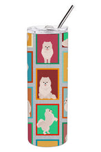 Load image into Gallery viewer, Lots of White Pomeranian Stainless Steel 20 oz Skinny Tumbler