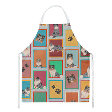 Load image into Gallery viewer, Lots of Blue Merle Sheltie Apron – Artist-Designed Kitchen, BBQ &amp; Craft Apron