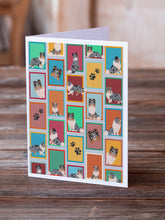 Load image into Gallery viewer, Lots of Blue Merle Sheltie Greeting Cards -  Blank Note Cards – 8-Pack of Artist-Designed Cards with Envelopes