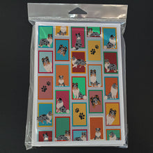 Load image into Gallery viewer, Lots of Blue Merle Sheltie Greeting Cards -  Blank Note Cards – 8-Pack of Artist-Designed Cards with Envelopes
