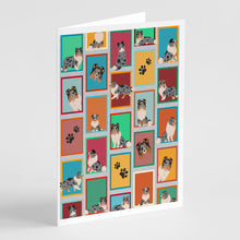 Load image into Gallery viewer, Lots of Blue Merle Sheltie Greeting Cards -  Blank Note Cards – 8-Pack of Artist-Designed Cards with Envelopes