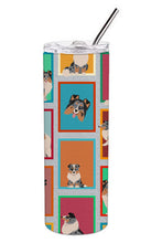 Load image into Gallery viewer, Lots of Blue Merle Sheltie Stainless Steel 20 oz Skinny Tumbler