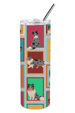 Load image into Gallery viewer, Lots of Blue Merle Sheltie Stainless Steel 20 oz Skinny Tumbler