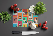 Load image into Gallery viewer, Lots of Tricolor Sheltie Glass Cutting Boards – Durable, Decorative Kitchen Art Large