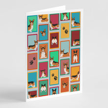 Load image into Gallery viewer, Lots of Sable Pembroke Corgi Greeting Cards -  Blank Note Cards – 8-Pack of Artist-Designed Cards with Envelopes