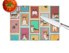 Load image into Gallery viewer, Lots of Sable Pembroke Corgi Glass Cutting Boards – Durable, Decorative Kitchen Art Large