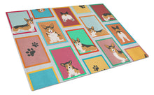 Load image into Gallery viewer, Lots of Sable Pembroke Corgi Glass Cutting Boards – Durable, Decorative Kitchen Art Large
