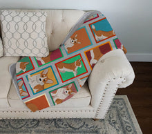 Load image into Gallery viewer, Lots of Red Cardigan Corgi Quilted Blanket 50x60