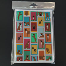Load image into Gallery viewer, Lots of Black Face Boxer Greeting Cards -  Blank Note Cards – 8-Pack of Artist-Designed Cards with Envelopes