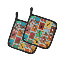 Load image into Gallery viewer, Lots of Black Face Boxer Pot Holders - Set of 2 Decorative Kitchen Helpers | Made in the USA