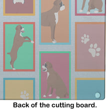 Load image into Gallery viewer, Lots of Flashy Fawn Boxer Glass Cutting Boards – Durable, Decorative Kitchen Art Large