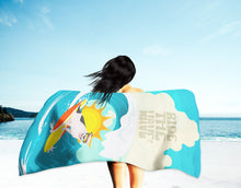 Load image into Gallery viewer, Surfer Dog Black White Pit Bull Terrier Beach Towel – Premium Towel Large, Colorful, and Ultra-Soft for Pool or Beach