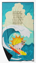 Load image into Gallery viewer, Surfer Dog White Tan Pit Bull Terrier Beach Towel – Premium Towel Large, Colorful, and Ultra-Soft for Pool or Beach
