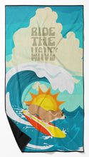 Load image into Gallery viewer, Surfer Dog Lemon Basset Hound Beach Towel – Premium Towel Large, Colorful, and Ultra-Soft for Pool or Beach