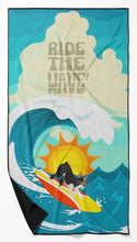 Load image into Gallery viewer, Surfer Dog Boston Terrier Beach Towel – Premium Towel Large, Colorful, and Ultra-Soft for Pool or Beach