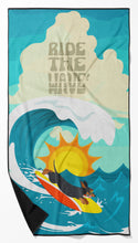 Load image into Gallery viewer, Surfer Dog Black and Tan Dachshund Beach Towel – Premium Towel Large, Colorful, and Ultra-Soft for Pool or Beach