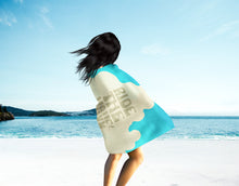 Load image into Gallery viewer, Surfer Dog Silver Fox Labrador Retriever Beach Towel – Premium Towel Large, Colorful, and Ultra-Soft for Pool or Beach