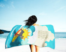 Load image into Gallery viewer, Surfer Dog Black Pug Beach Towel – Premium Towel Large, Colorful, and Ultra-Soft for Pool or Beach