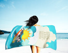 Load image into Gallery viewer, Surfer Dog Black White Siberian Husky Beach Towel – Premium Towel Large, Colorful, and Ultra-Soft for Pool or Beach