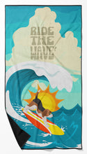 Load image into Gallery viewer, Surfer Dog Beagle Beach Towel – Premium Towel Large, Colorful, and Ultra-Soft for Pool or Beach