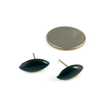 Load image into Gallery viewer, Black Marquis Stud Earrings