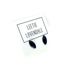 Load image into Gallery viewer, Black Marquis Stud Earrings