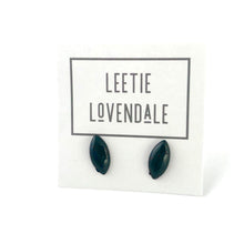 Load image into Gallery viewer, Black Marquis Stud Earrings