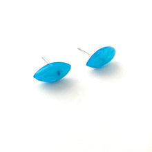 Load image into Gallery viewer, Aqua Marbled Marquis Stud Earrings
