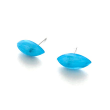Load image into Gallery viewer, Aqua Marbled Marquis Stud Earrings