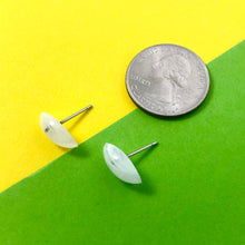 Load image into Gallery viewer, White and Clear Marbled Marquis Stud Earrings