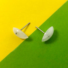 Load image into Gallery viewer, White and Clear Marbled Marquis Stud Earrings