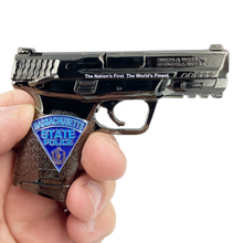 Load image into Gallery viewer, G-016 Massachusetts State Police Trooper Duty Smith &amp; Wesson M&amp;P 45 MSP Challenge Coin