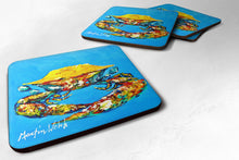 Load image into Gallery viewer, Crab Baby Blue Coasters - Set of 4 Lightweight Foam, Absorbent Drink Coasters