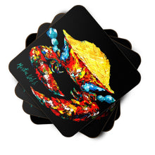 Load image into Gallery viewer, Crab Black Gold Coasters - Set of 4 Lightweight Foam, Absorbent Drink Coasters
