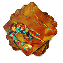 Load image into Gallery viewer, Shrimp Carmel Corn Coasters - Set of 4 Lightweight Foam, Absorbent Drink Coasters