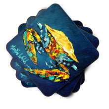 Load image into Gallery viewer, Crab Catch Up Coasters - Set of 4 Lightweight Foam, Absorbent Drink Coasters