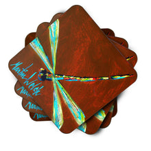 Load image into Gallery viewer, Insect - Dragonfly Chocolate Chip Coasters - Set of 4 Lightweight Foam, Absorbent Drink Coasters