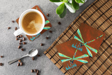 Load image into Gallery viewer, Insect - Dragonfly Chocolate Chip Coasters - Set of 4 Lightweight Foam, Absorbent Drink Coasters