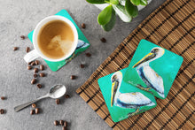 Load image into Gallery viewer, Bird - Pelican Lightin Up Coasters - Set of 4 Lightweight Foam, Absorbent Drink Coasters