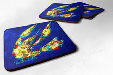 Load image into Gallery viewer, Crawfish Little Blue Coasters - Set of 4 Lightweight Foam, Absorbent Drink Coasters