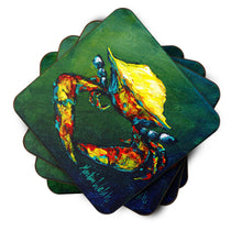 Load image into Gallery viewer, Crab Little Green Coasters - Set of 4 Lightweight Foam, Absorbent Drink Coasters