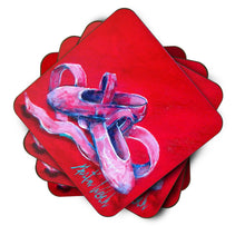 Load image into Gallery viewer, Ballet Little Slippers Coasters - Set of 4 Lightweight Foam, Absorbent Drink Coasters