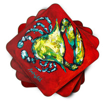 Load image into Gallery viewer, Shrimp Right Direction Coasters - Set of 4 Lightweight Foam, Absorbent Drink Coasters