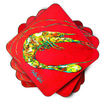 Load image into Gallery viewer, Shrimp Squiggles Coasters - Set of 4 Lightweight Foam, Absorbent Drink Coasters